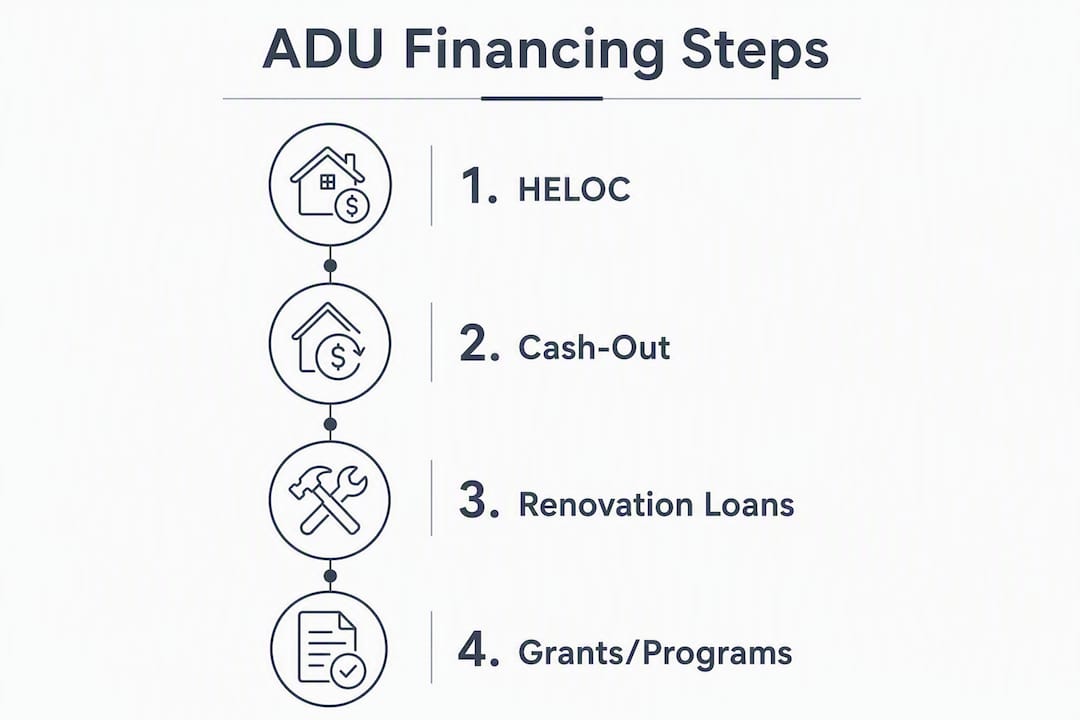 Infographic depicting ADU financing options