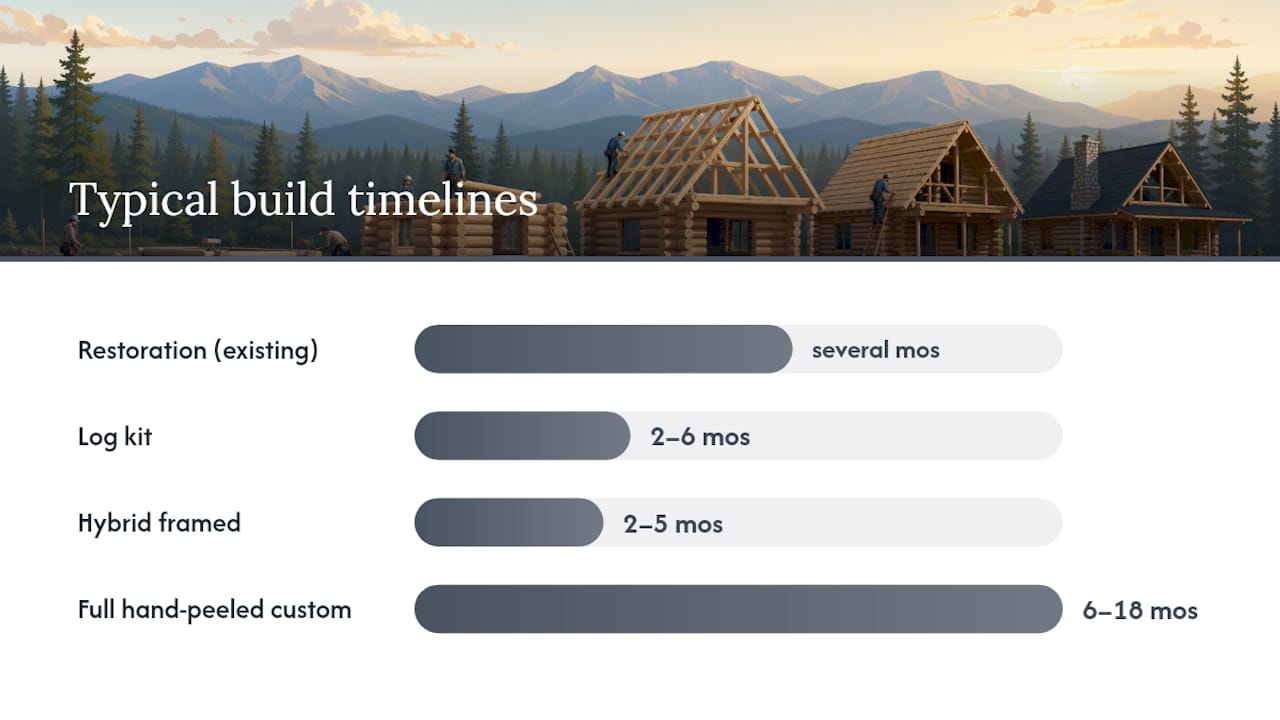 Comparison diagram of log barn build routes and costs