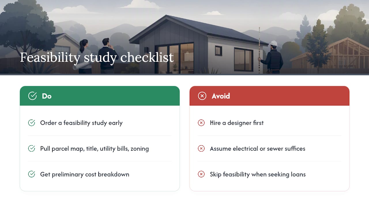 Why an ADU feasibility study could save you tens of thousands — overview diagram