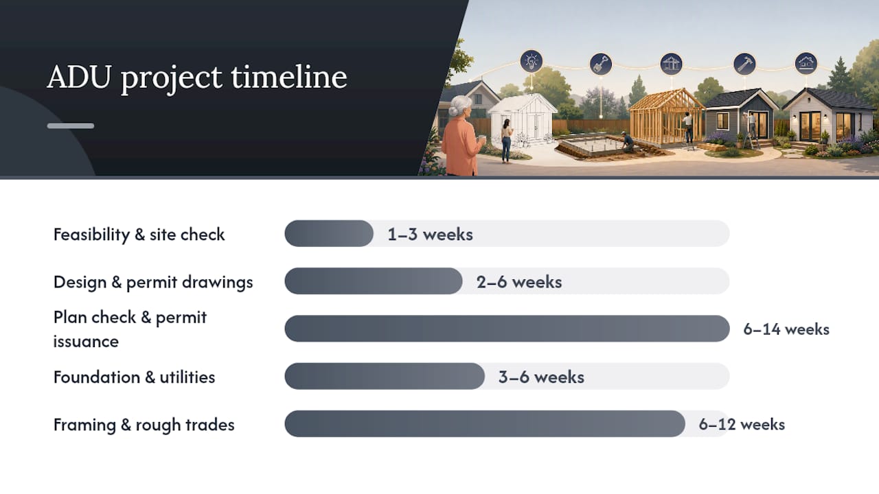 Standard ADU project timeline phases