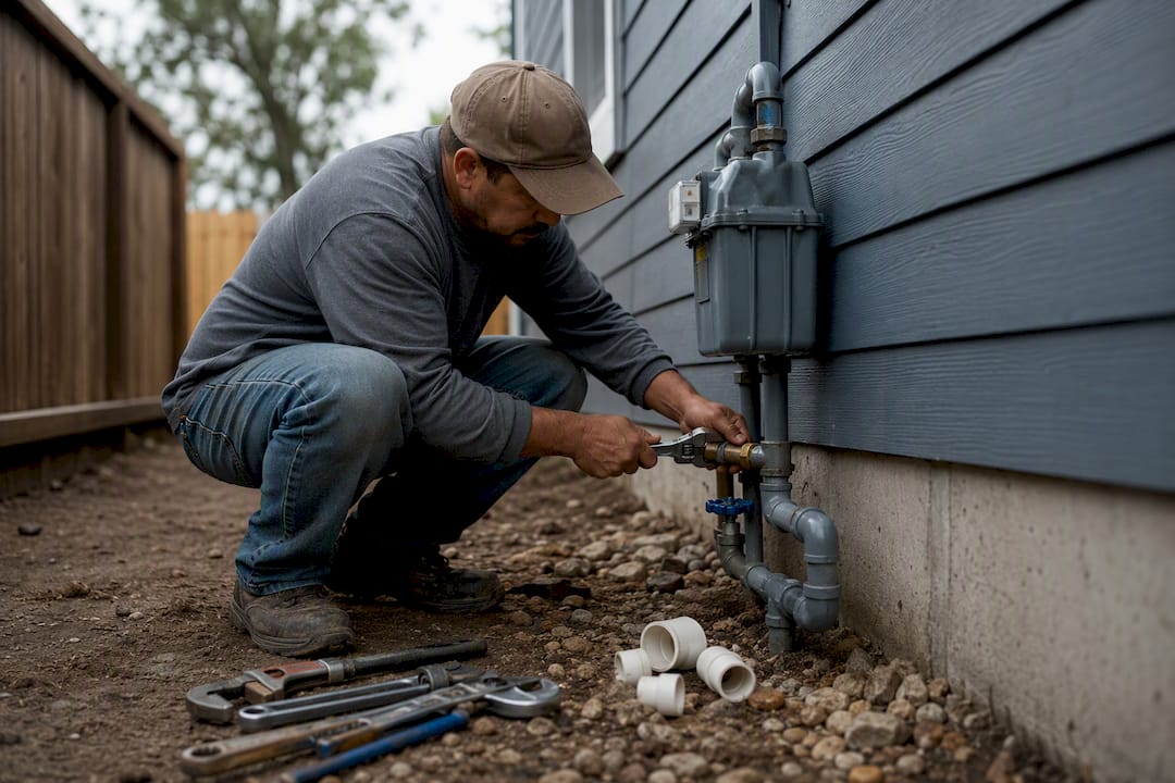 Utility hookups for water and sewer at ADU