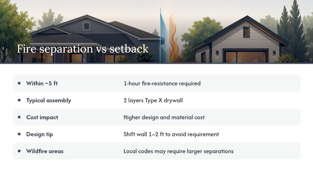 When Does Fire Separation Override Your Setback? — overview diagram
