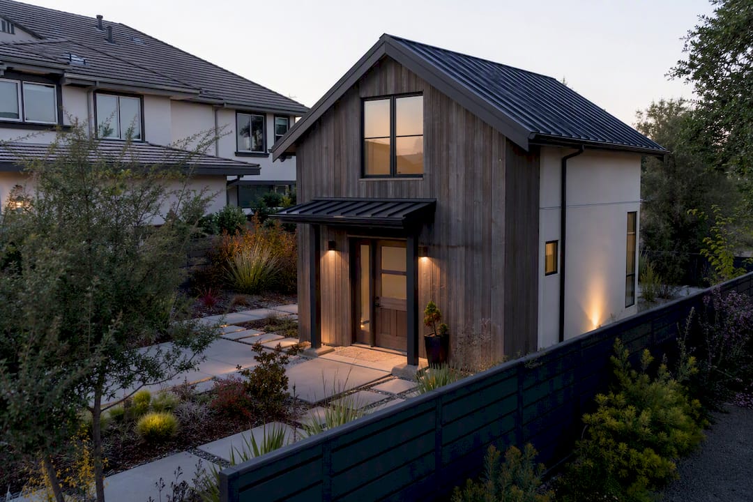 Modern ADU exterior matching primary house