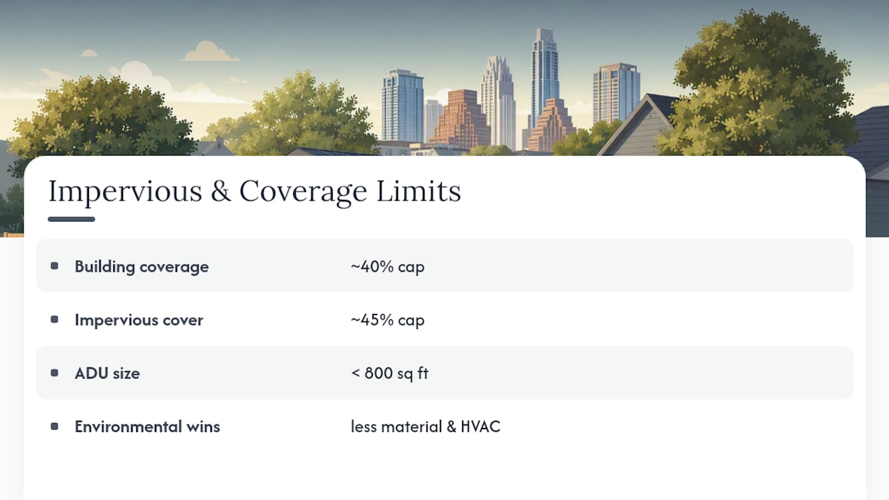 Diagram of impervious cover limits and stormwater runoff in Austin