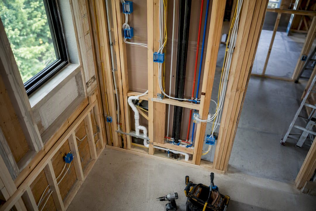 Modular ADU wiring and plumbing detail